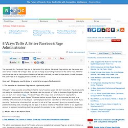 8 Ways To Be A Better Facebook Page Administrator