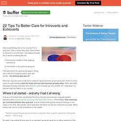 22 Tips To Better Care for Introverts and Extroverts -