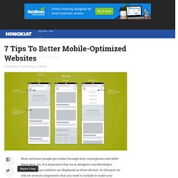 7 Tips To Better Mobile-Optimized Websites