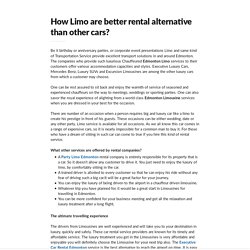 How Limo are better rental alternative than other cars?