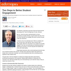 Ten Steps to Better Student Engagement
