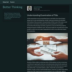 Understanding Examination of Title