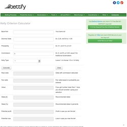 Tools - Kelly Calculator