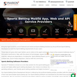Create Your Own Sports Betting Mobile App With Synarion IT Solutions