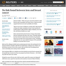 No link found between iron and breast cancer