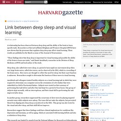 Link between deep sleep and visual learning