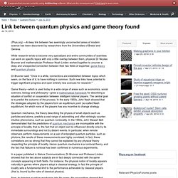 Link between quantum physics and game theory found