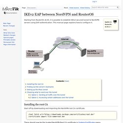 IKEv2 EAP between NordVPN and RouterOS - MikroTik Wiki