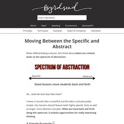 Moving Between the Specific and Abstract