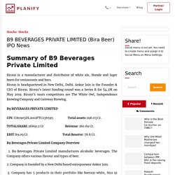 B9 Beverages Private Limited Bira Beer Ipo News