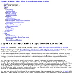 Beyond Strategy: Three Steps Toward Execution