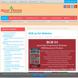 BGR 34 for Diabetes - Ayur Times