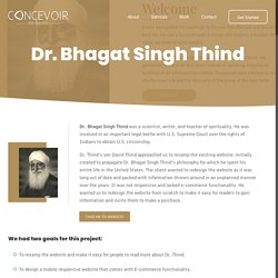 Dr. Bhagat Singh Thind - Concevoir Web Services