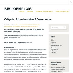Bib. universitaires & Centres de doc.
