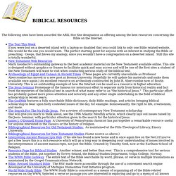 Bible and Biblical Resources - The Best of the Net