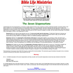Bible Life Ministries - The Seven Dispensations.