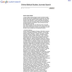 Custom Search - Online Biblical Studies Journals Search