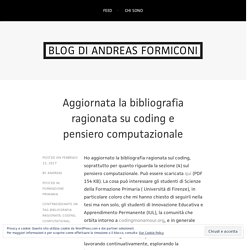 Aggiornata la bibliografia ragionata su coding e pensiero computazionale – Blog di Andreas Formiconi