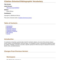 Citation Oriented Bibliographic Vocabulary
