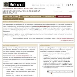 3. Rédiger la bibliographie - Mes outils de citation - Biblioguides Brébeuf at Collège Jean-de-Brébeuf