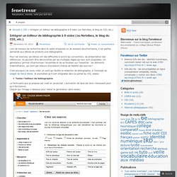 Intégrer un éditeur de bibliographie à E-sidoc (ou Netvibes, le blog du CDI, etc.)