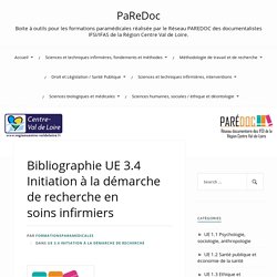 Bibliographie UE 3.4 Initiation à la démarche de recherche en soins infirmiers – PaReDoc