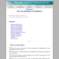 Bibliographie pour une pédagogie de l'intelligence