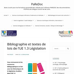 Bibliographie et textes de lois de l’UE 1.3 Législation – PaReDoc