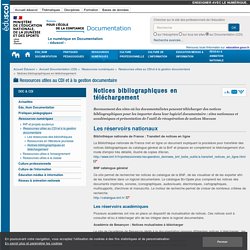 Notices bibliographiques en téléchargement — Documentation (CDI)