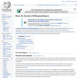 Base de données bibliographiques