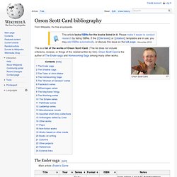 Orson Scott Card bibliography