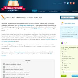 How to Write a Bibliography - Examples in MLA Style