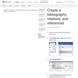 Create a bibliography, citations, and references