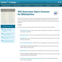 100 Awesome Open Courses for Bibliophiles