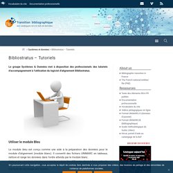 Bibliostratus - Tutoriels - Transition bibliographique - Programme national