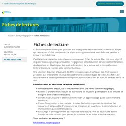 Fiches de lecture - bibliothèque des Amériques