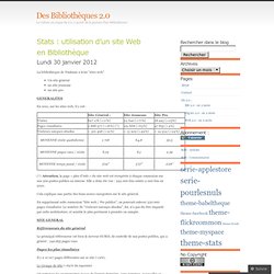 Stats : utilisation d’un site Web en Bibliothèque