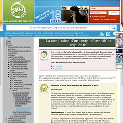 La conclusion d'un texte informatif et explicatif