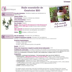 Fiche bibliothèque technique huile essentielle de Genévrier BIO - Juniperus communis ssp communis