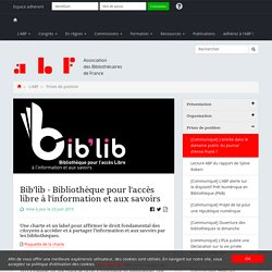 Bib'lib - Bibliothèque pour l'accès libre à l'information et aux savoirs
