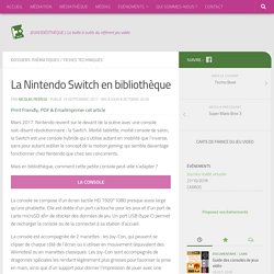 La Nintendo Switch en bibliothèque – Jeuxvidéothèque