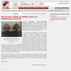 Don de deux globes du XVIIIe siècle à la Bibliothèque nationale