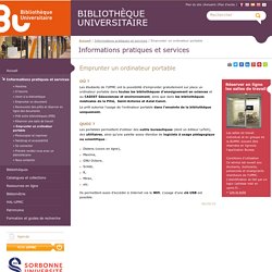 Emprunter un ordinateur portable - BIBLIOTHÈQUE UNIVERSITAIRE