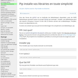 Pip installe vos bibliothèques, apprendre à utiliser pip install - Python Programmation Cours Tutoriel Informatique Apprendre