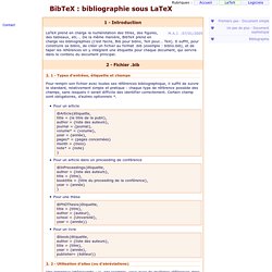 BibTeX : bibliographie sous LaTeX