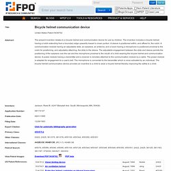 Bicycle helmet communication device - Patent 5438702