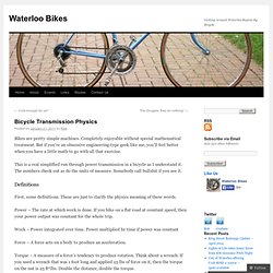 Bicycle Transmission Physics