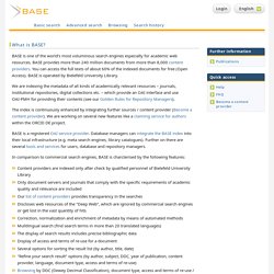 BASE – Bielefeld Academic Search Engine