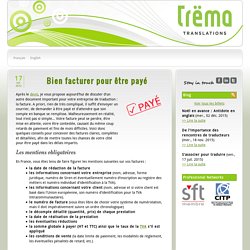Bien facturer pour être payé - Trëma Translations - English to French translation