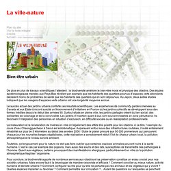 La ville-nature - Une ville bienfaisante - CNRS sagascience